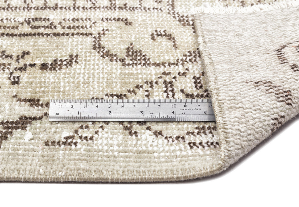 Beige Over Dyed Vintage Rug 5&#39;6&#39;&#39; x 9&#39;4&#39;&#39; ft 168 x 285 cm