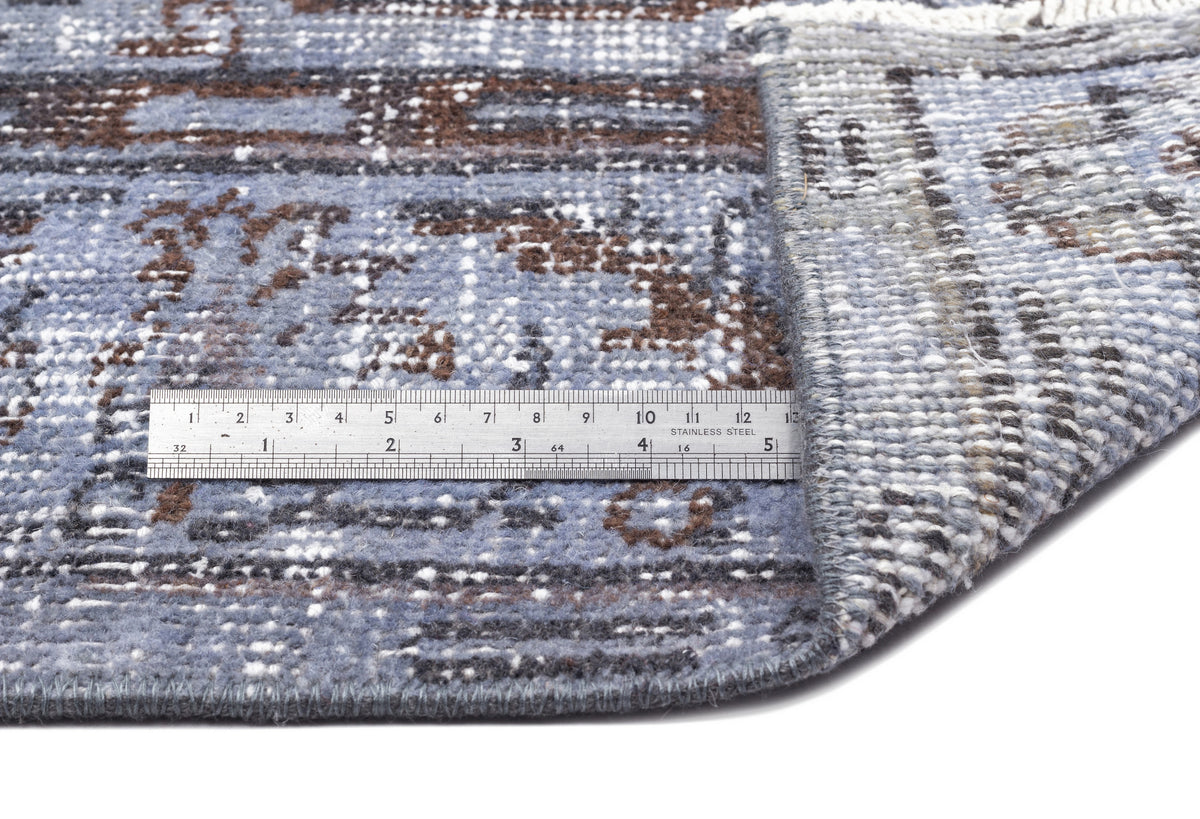 Blue Over Dyed Vintage Rug 5&#39;3&#39;&#39; x 8&#39;10&#39;&#39; ft 160 x 268 cm