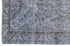 Blue Over Dyed Vintage Rug 5'3'' x 8'10'' ft 160 x 268 cm