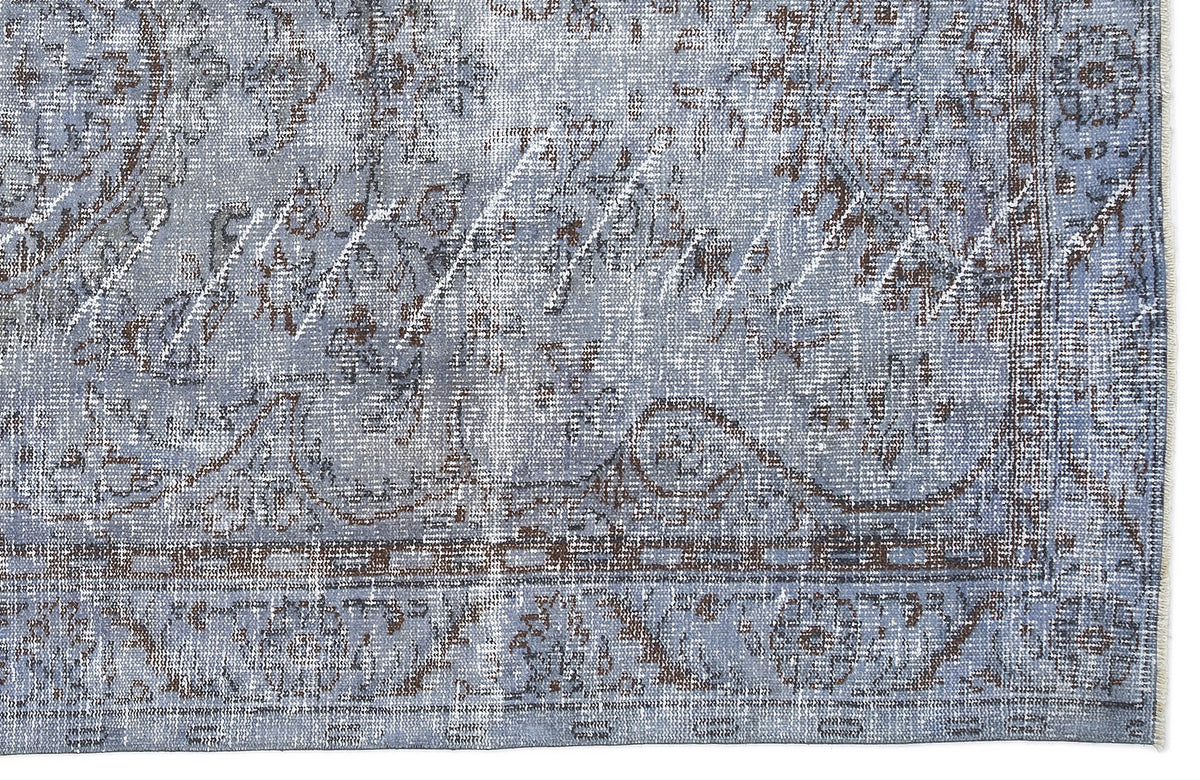 Blue Over Dyed Vintage Rug 5&#39;3&#39;&#39; x 8&#39;10&#39;&#39; ft 160 x 268 cm