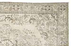 Beige Over Dyed Vintage Rug 5'12'' x 9'8'' ft 182 x 294 cm