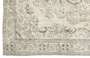 Beige Over Dyed Vintage Rug 5'12'' x 9'8'' ft 182 x 294 cm