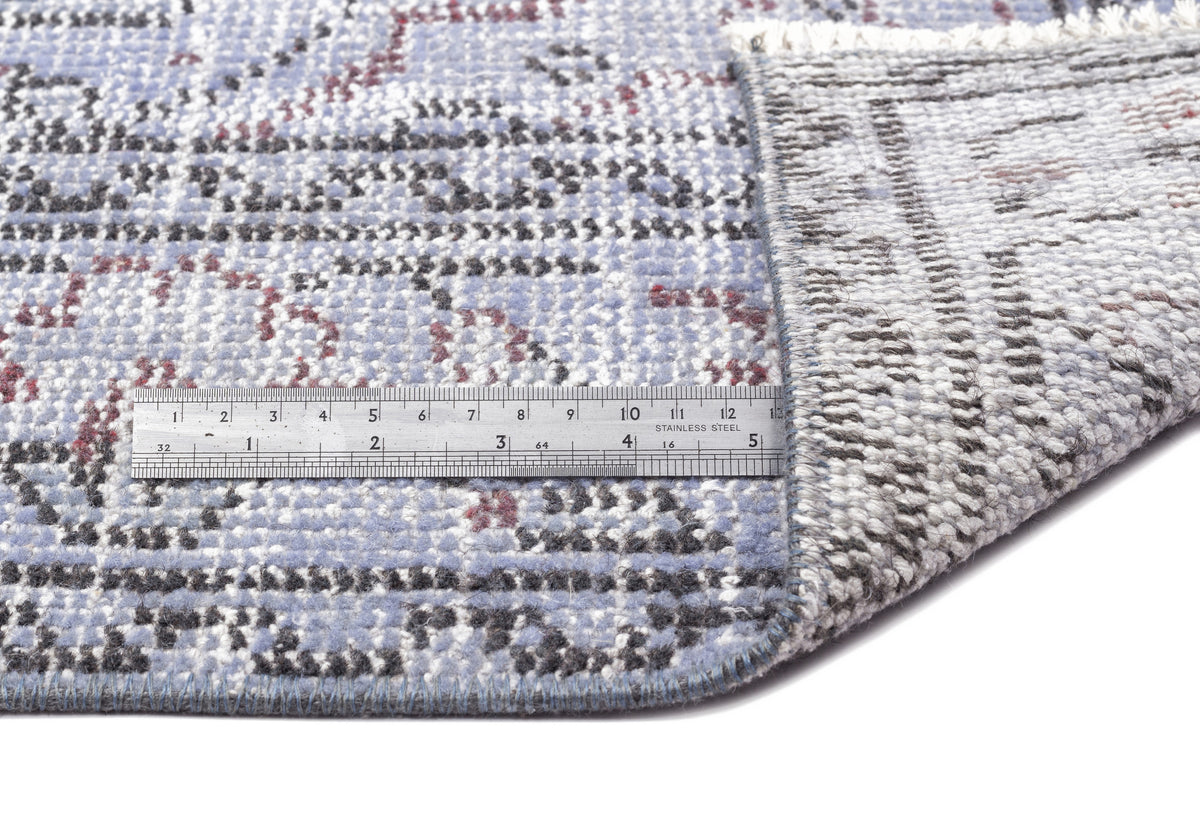 Blue Over Dyed Vintage Rug 5&#39;6&#39;&#39; x 8&#39;5&#39;&#39; ft 167 x 257 cm