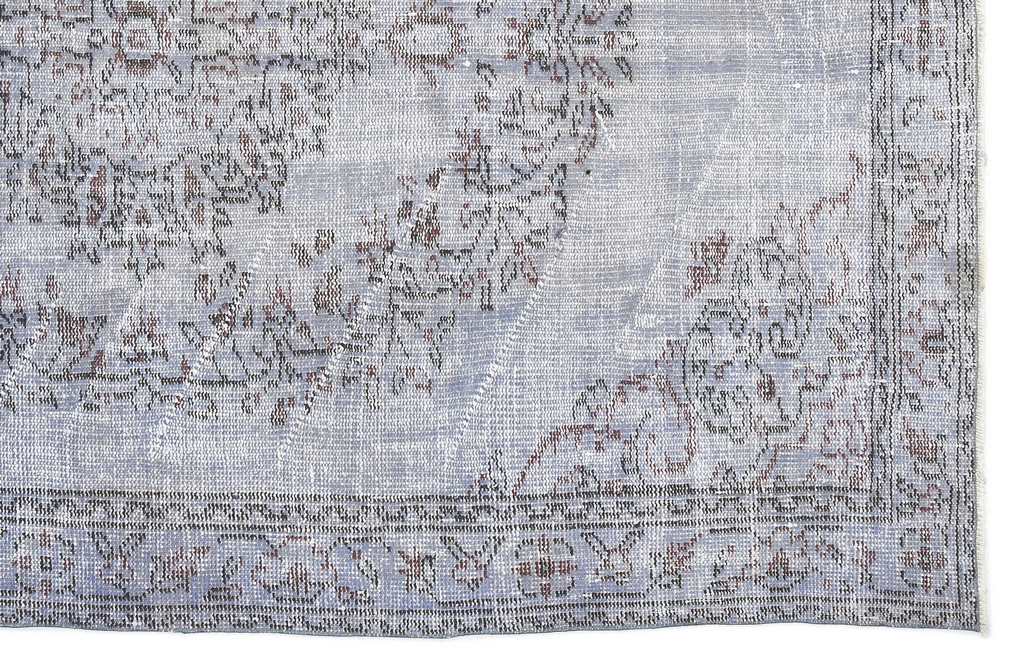 Blue Over Dyed Vintage Rug 5'6'' x 8'5'' ft 167 x 257 cm