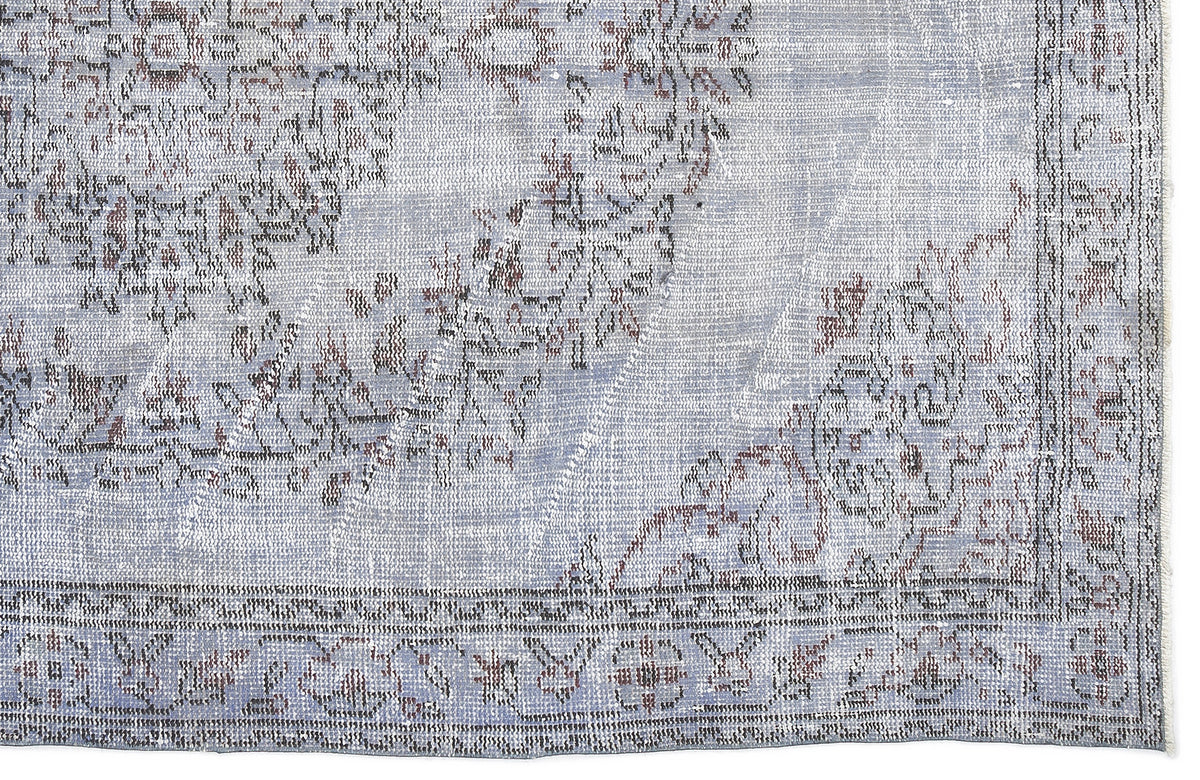 Blue Over Dyed Vintage Rug 5&#39;6&#39;&#39; x 8&#39;5&#39;&#39; ft 167 x 257 cm