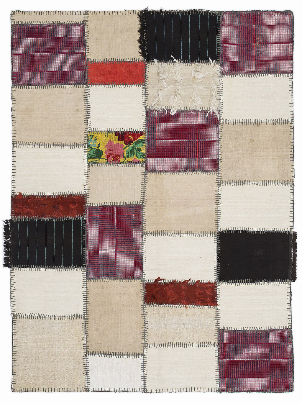 Mixed Over Dyed Kilim Patchwork Unique Rug 5'3'' x 7'7'' ft 160 x 230 cm