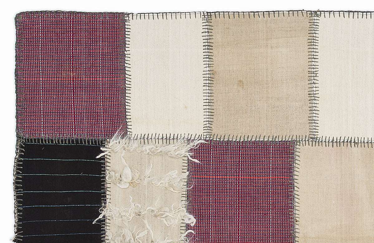 Mixed Over Dyed Kilim Patchwork Unique Rug 5&#39;3&#39;&#39; x 7&#39;7&#39;&#39; ft 160 x 230 cm