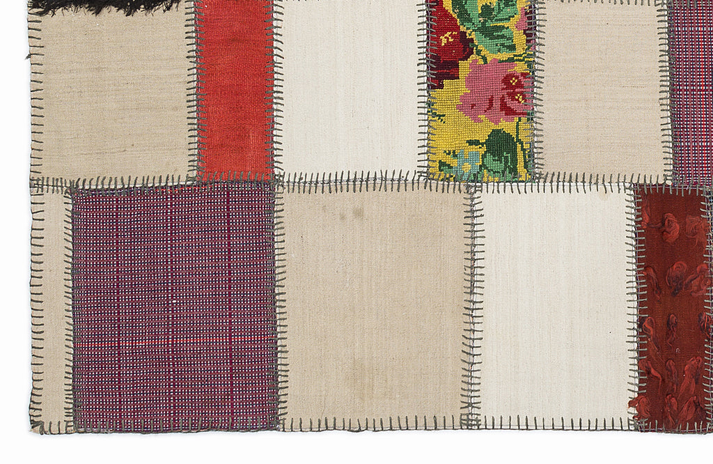 Mixed Over Dyed Kilim Patchwork Unique Rug 5'3'' x 7'7'' ft 160 x 230 cm
