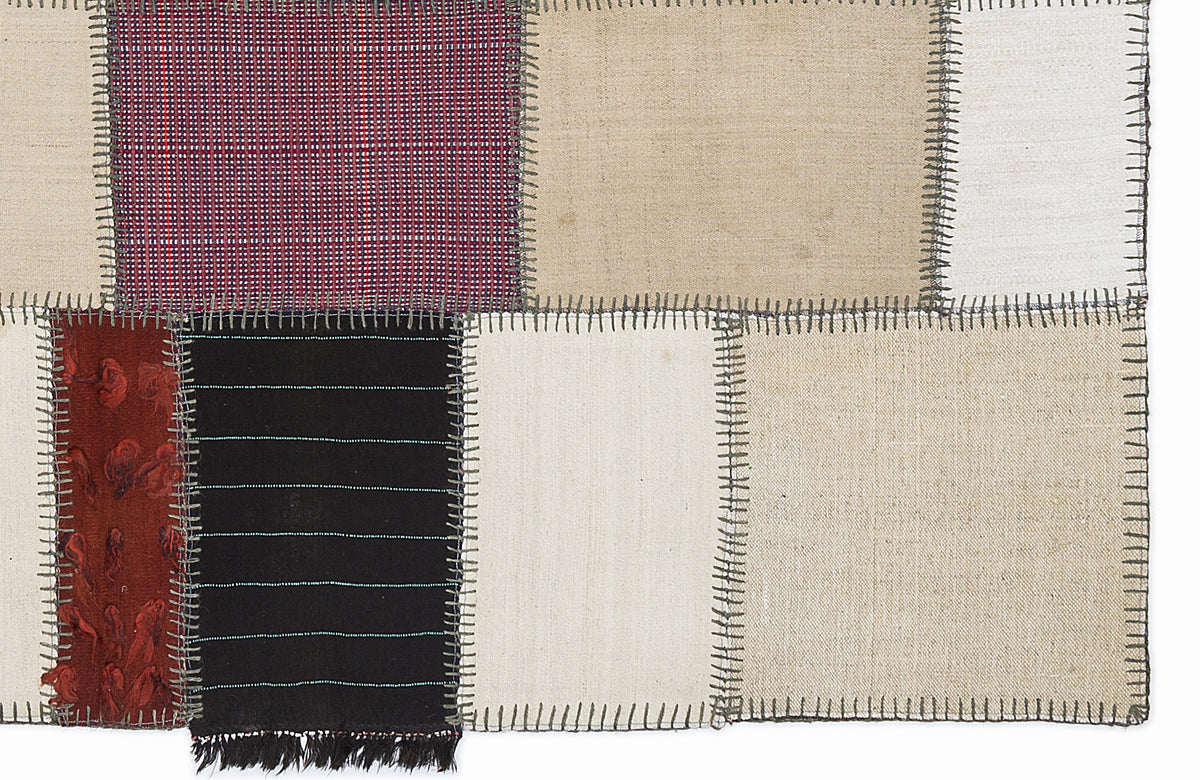 Mixed Over Dyed Kilim Patchwork Unique Rug 5&#39;3&#39;&#39; x 7&#39;7&#39;&#39; ft 160 x 230 cm