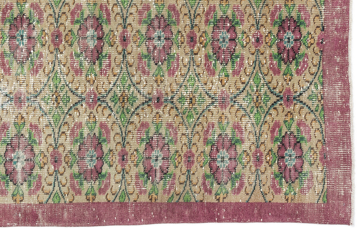 Naturel Over Dyed Vintage Rug 4&#39;8&#39;&#39; x 8&#39;9&#39;&#39; ft 143 x 267 cm