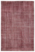 Red Over Dyed Vintage Rug 6'4'' x 9'9'' ft 194 x 297 cm