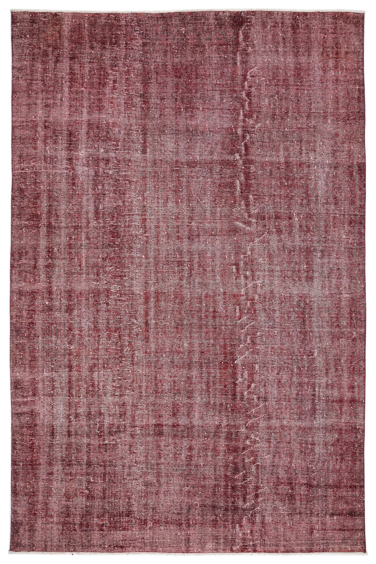 Red Over Dyed Vintage Rug 6&#39;4&#39;&#39; x 9&#39;9&#39;&#39; ft 194 x 297 cm