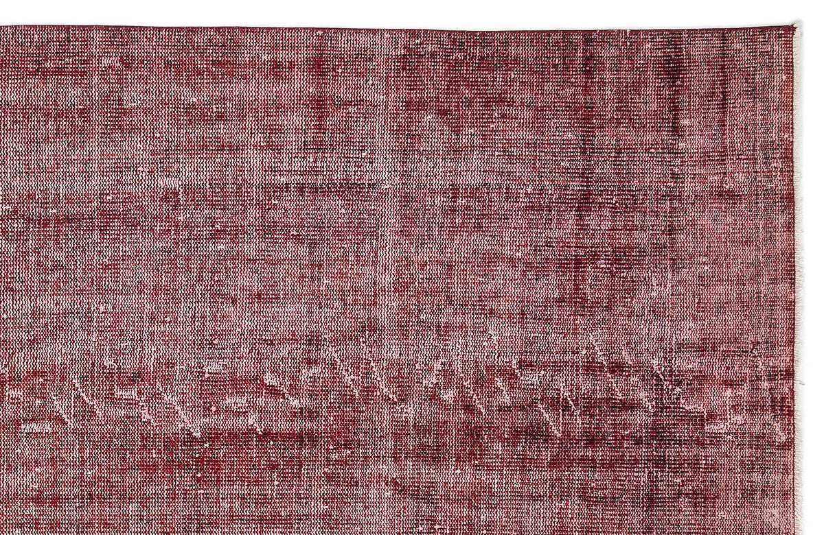 Red Over Dyed Vintage Rug 6&#39;4&#39;&#39; x 9&#39;9&#39;&#39; ft 194 x 297 cm