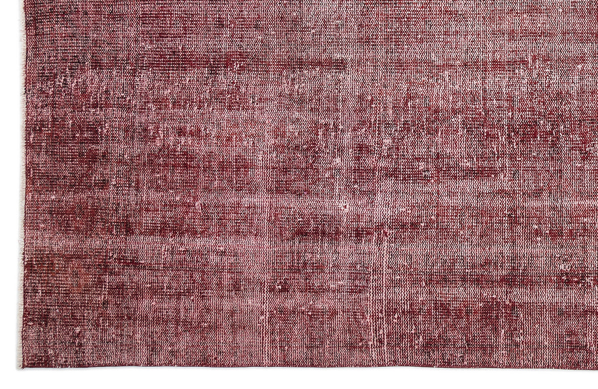 Red Over Dyed Vintage Rug 6&#39;4&#39;&#39; x 9&#39;9&#39;&#39; ft 194 x 297 cm