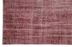 Red Over Dyed Vintage Rug 6'4'' x 9'9'' ft 194 x 297 cm