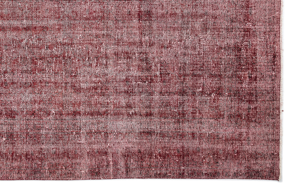 Red Over Dyed Vintage Rug 6&#39;4&#39;&#39; x 9&#39;9&#39;&#39; ft 194 x 297 cm