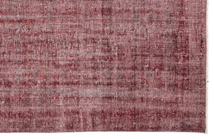 Red Over Dyed Vintage Rug 6'4'' x 9'9'' ft 194 x 297 cm