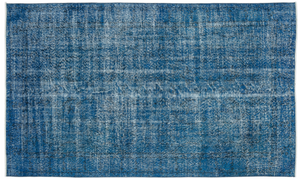 Turquoise Over Dyed Vintage Rug 4'12'' x 8'5'' ft 152 x 257 cm