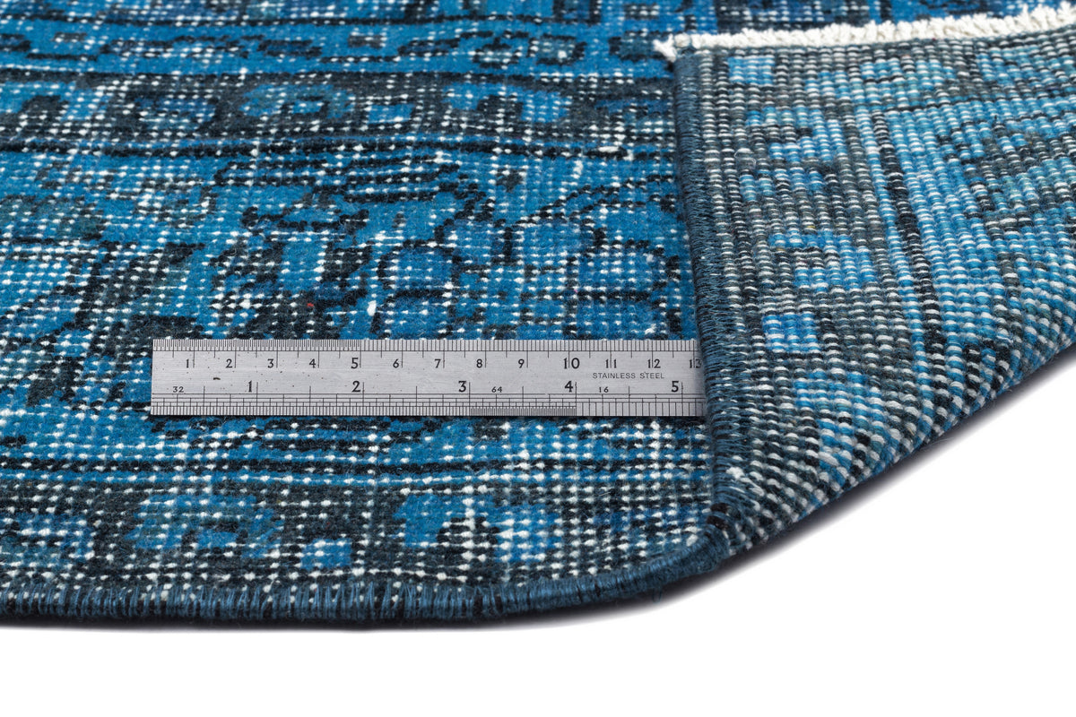 Turquoise  Over Dyed Vintage Rug 6&#39;5&#39;&#39; x 10&#39;4&#39;&#39; ft 196 x 314 cm