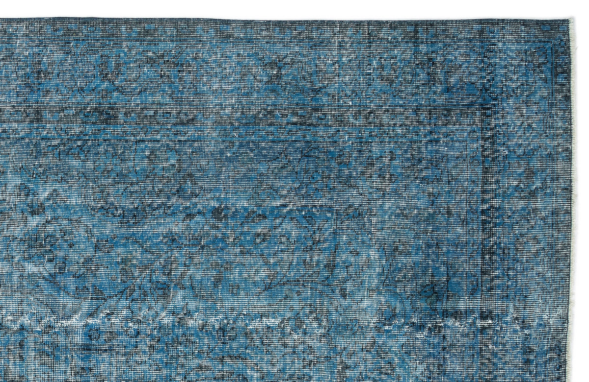 Turquoise  Over Dyed Vintage Rug 6&#39;5&#39;&#39; x 10&#39;4&#39;&#39; ft 196 x 314 cm