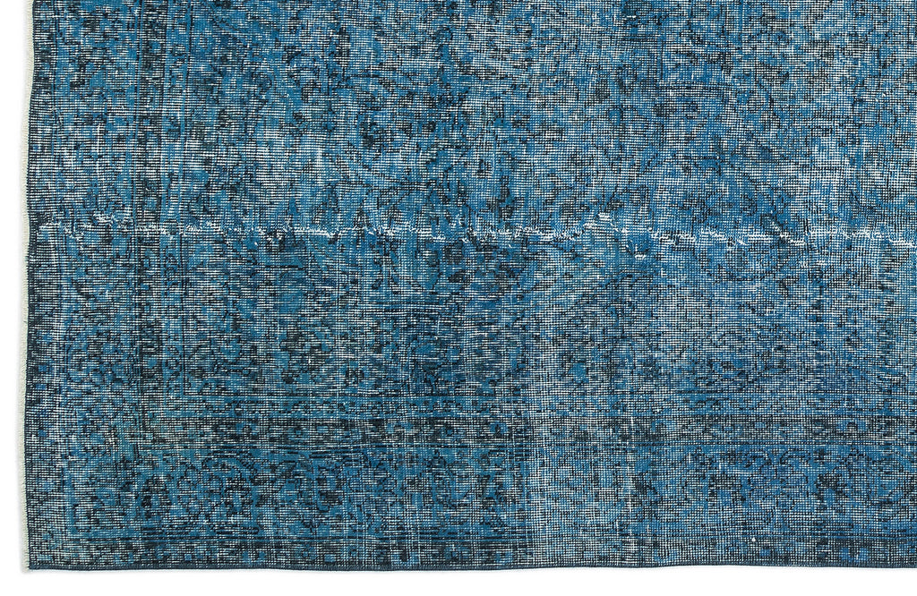 Turquoise  Over Dyed Vintage Rug 6'5'' x 10'4'' ft 196 x 314 cm