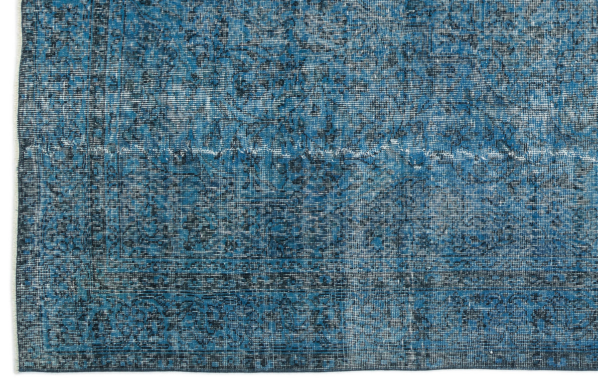 Turquoise  Over Dyed Vintage Rug 6&#39;5&#39;&#39; x 10&#39;4&#39;&#39; ft 196 x 314 cm