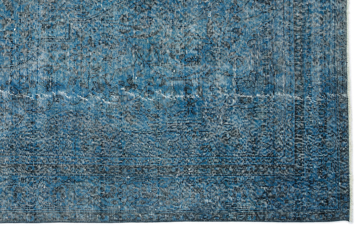 Turquoise  Over Dyed Vintage Rug 6&#39;5&#39;&#39; x 10&#39;4&#39;&#39; ft 196 x 314 cm