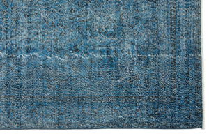 Turquoise  Over Dyed Vintage Rug 6'5'' x 10'4'' ft 196 x 314 cm