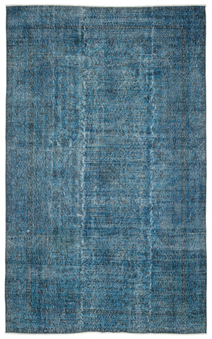 Turquoise  Over Dyed Vintage Rug 6'5'' x 10'4'' ft 196 x 314 cm