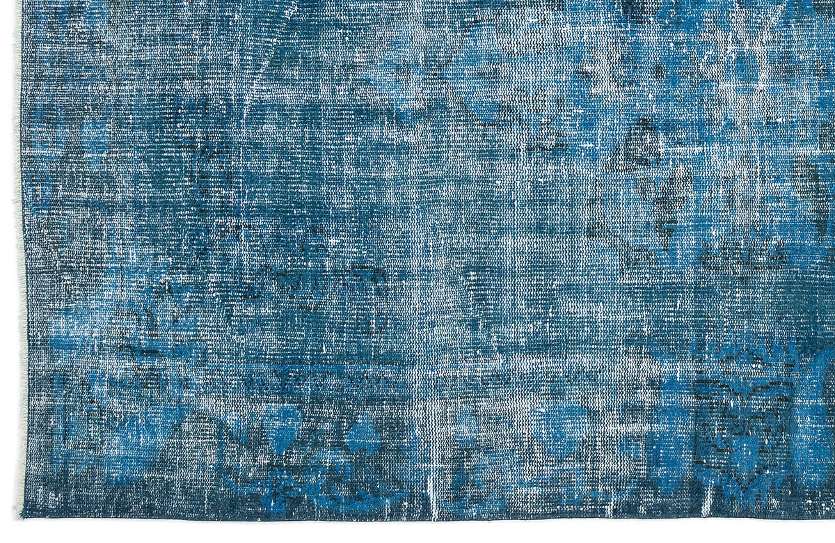 Turquoise  Over Dyed Vintage Rug 5&#39;0&#39;&#39; x 8&#39;2&#39;&#39; ft 153 x 249 cm