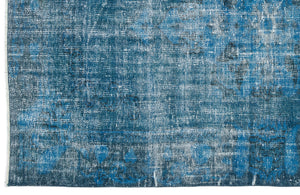Turquoise  Over Dyed Vintage Rug 5'0'' x 8'2'' ft 153 x 249 cm