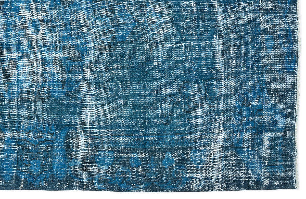 Turquoise  Over Dyed Vintage Rug 5&#39;0&#39;&#39; x 8&#39;2&#39;&#39; ft 153 x 249 cm