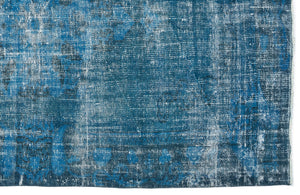 Turquoise  Over Dyed Vintage Rug 5'0'' x 8'2'' ft 153 x 249 cm