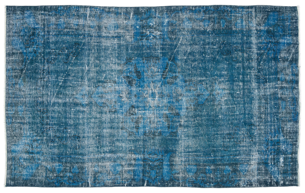 Turquoise  Over Dyed Vintage Rug 5&#39;0&#39;&#39; x 8&#39;2&#39;&#39; ft 153 x 249 cm