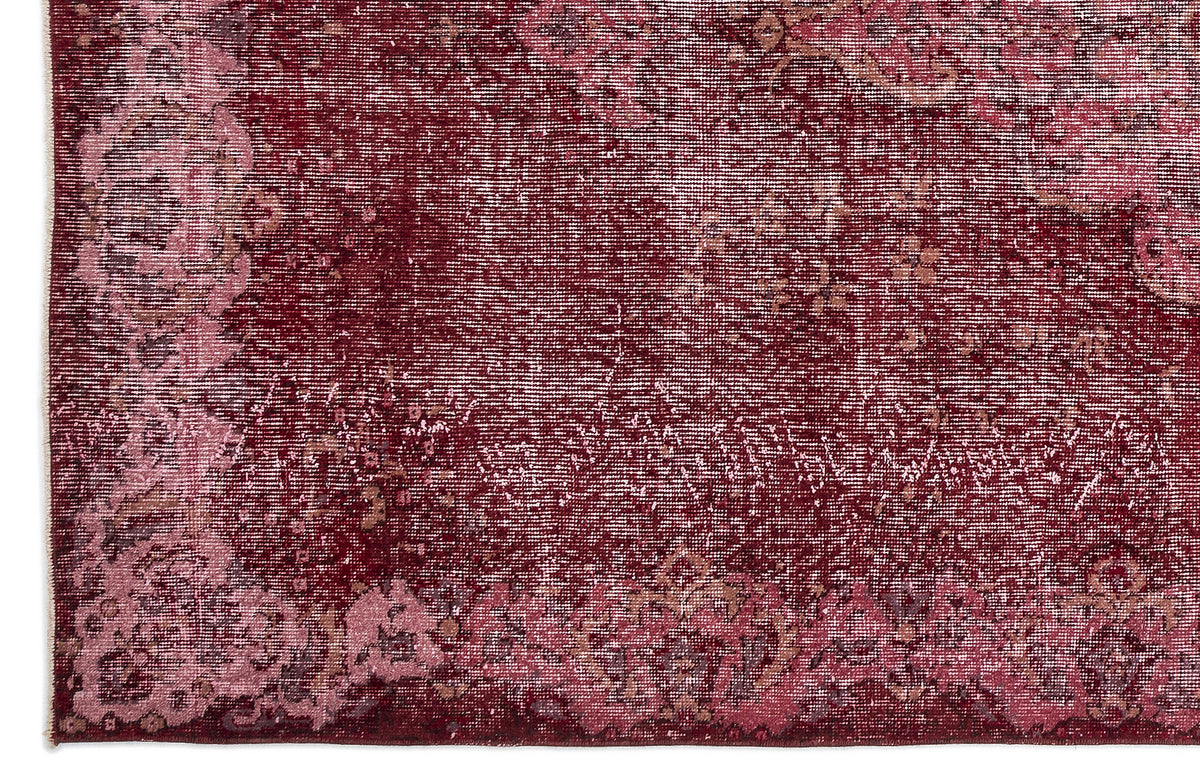 Red Over Dyed Vintage Rug 5&#39;11&#39;&#39; x 10&#39;2&#39;&#39; ft 180 x 309 cm