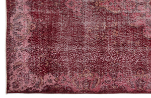 Red Over Dyed Vintage Rug 5'11'' x 10'2'' ft 180 x 309 cm