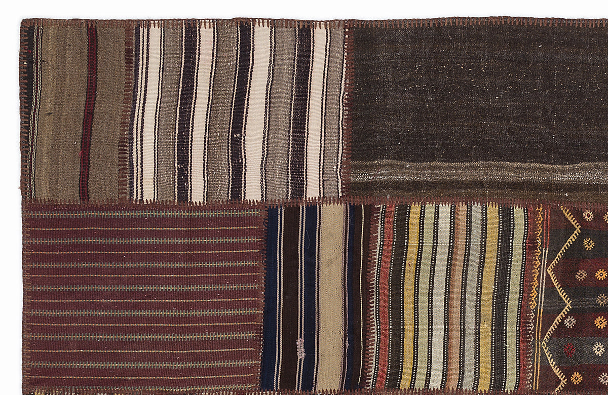 Naturel Over Dyed Kilim Patchwork Unique Rug 5&#39;3&#39;&#39; x 7&#39;7&#39;&#39; ft 160 x 230 cm