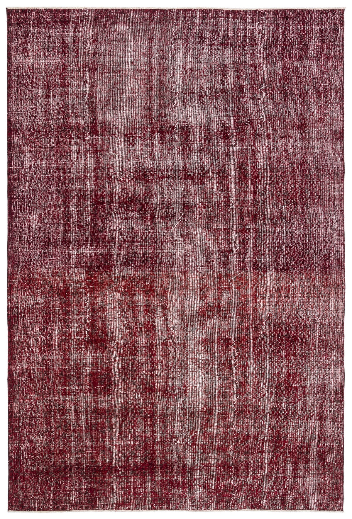 Red Over Dyed Vintage Rug 6&#39;10&#39;&#39; x 10&#39;2&#39;&#39; ft 208 x 310 cm