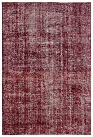 Red Over Dyed Vintage Rug 6'10'' x 10'2'' ft 208 x 310 cm