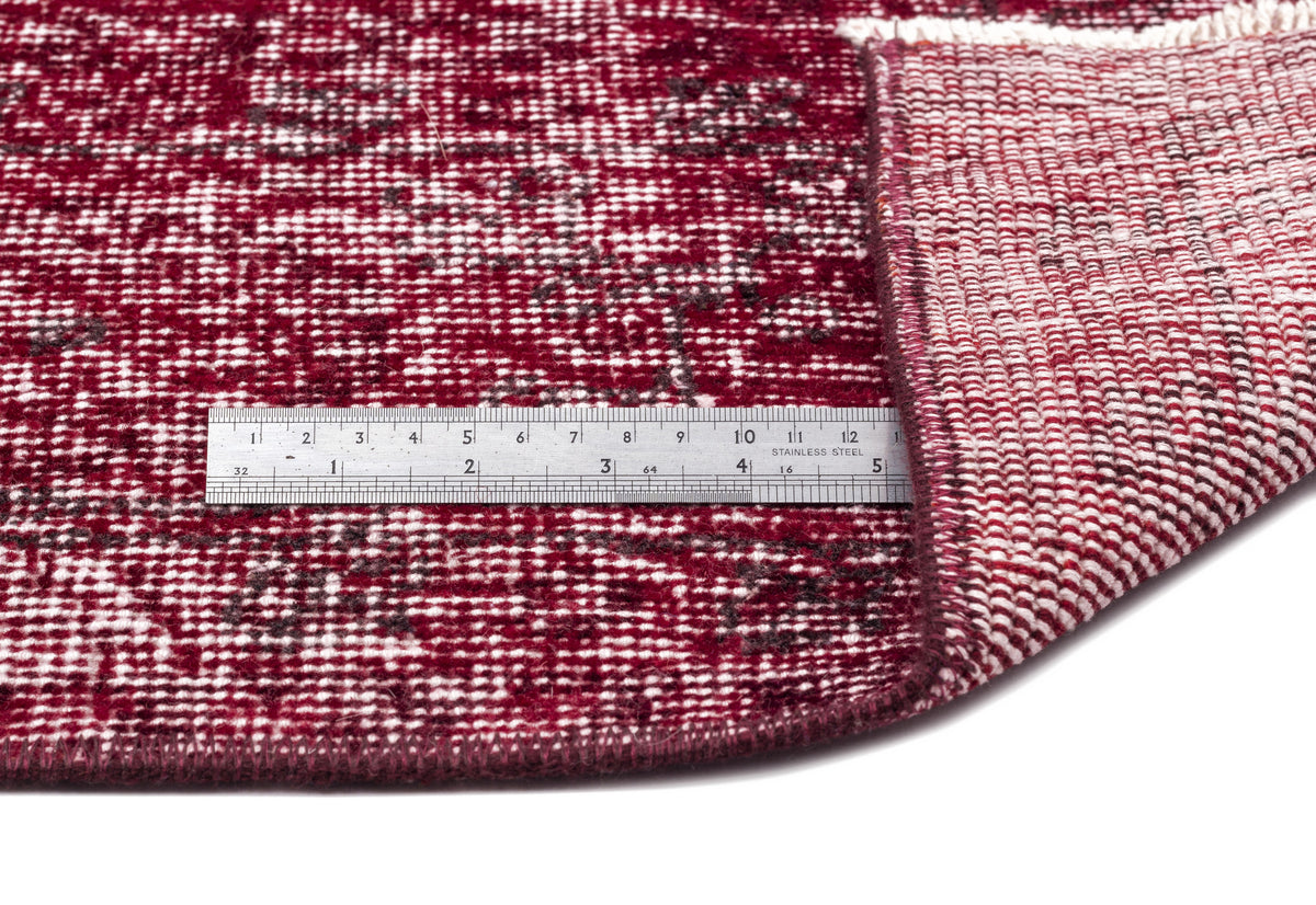 Red Over Dyed Vintage Rug 6&#39;10&#39;&#39; x 10&#39;2&#39;&#39; ft 208 x 310 cm