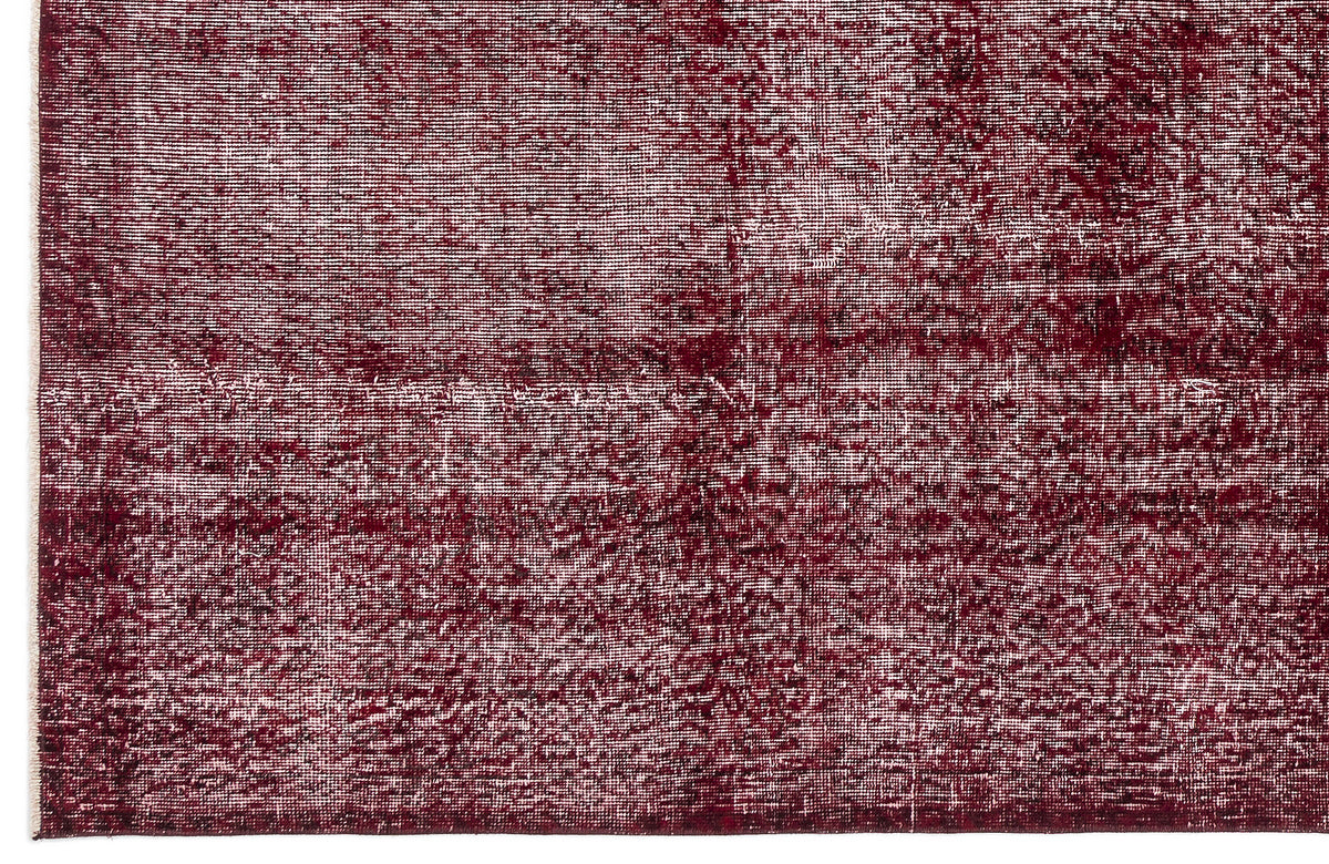 Red Over Dyed Vintage Rug 6&#39;10&#39;&#39; x 10&#39;2&#39;&#39; ft 208 x 310 cm