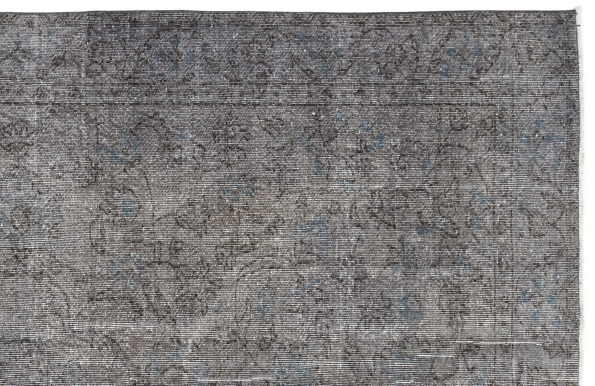 Gray Over Dyed Vintage Rug 6&#39;0&#39;&#39; x 9&#39;8&#39;&#39; ft 184 x 294 cm