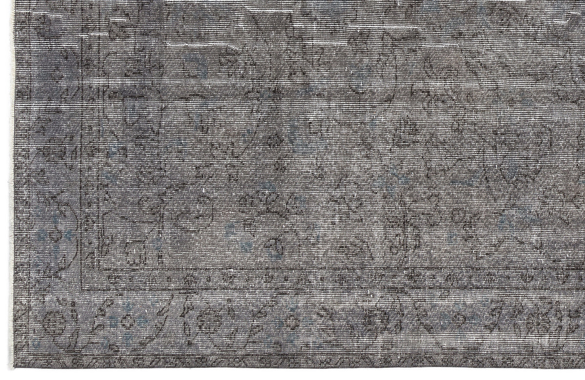 Gray Over Dyed Vintage Rug 6&#39;0&#39;&#39; x 9&#39;8&#39;&#39; ft 184 x 294 cm