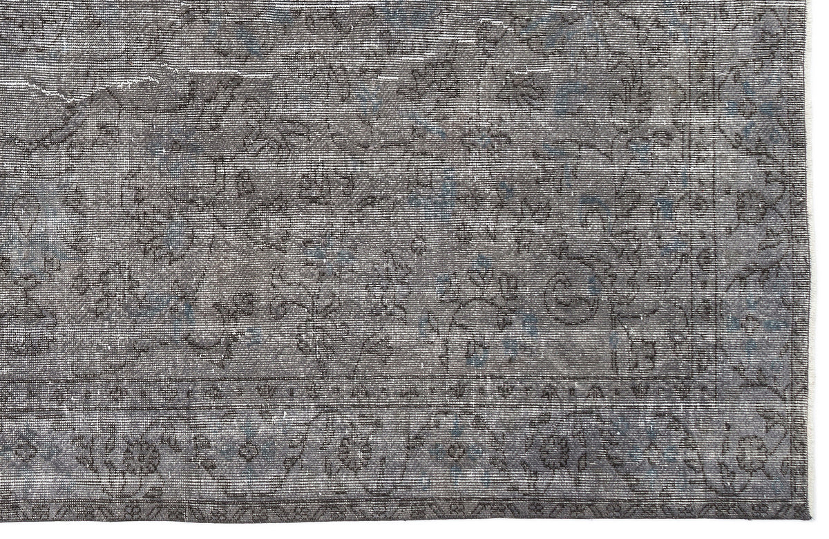 Gray Over Dyed Vintage Rug 6&#39;0&#39;&#39; x 9&#39;8&#39;&#39; ft 184 x 294 cm