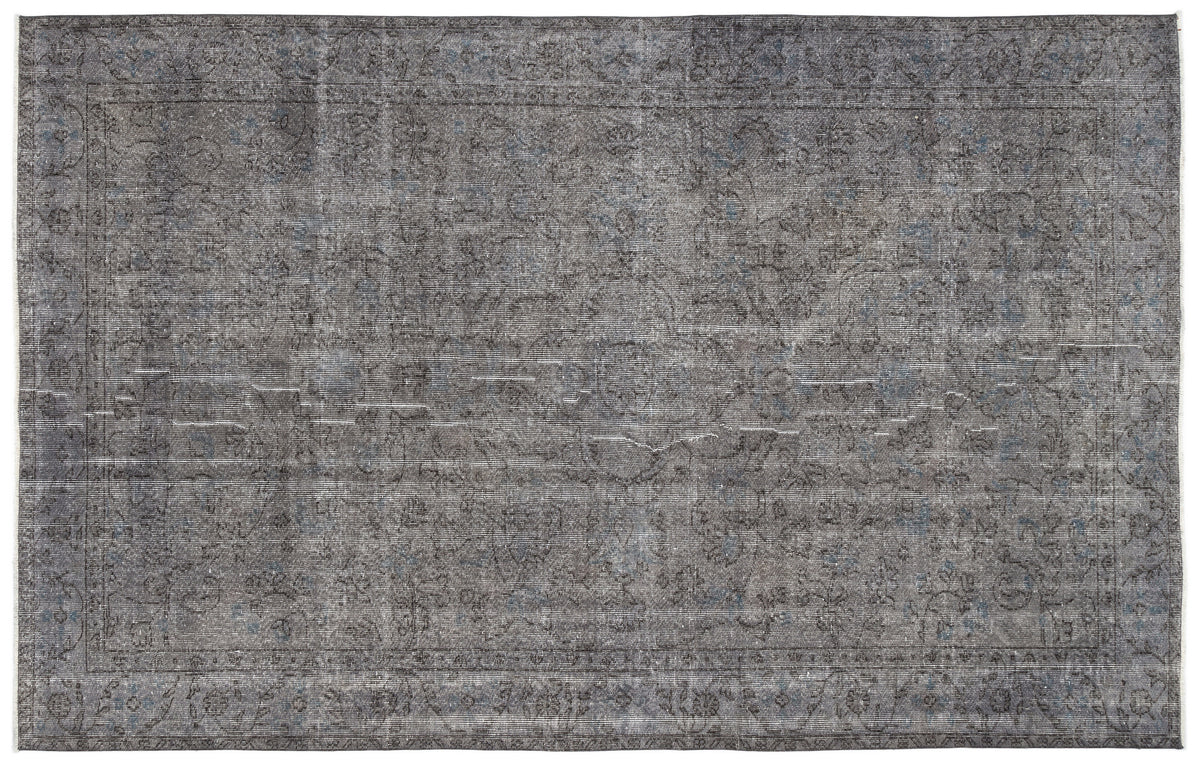 Gray Over Dyed Vintage Rug 6&#39;0&#39;&#39; x 9&#39;8&#39;&#39; ft 184 x 294 cm