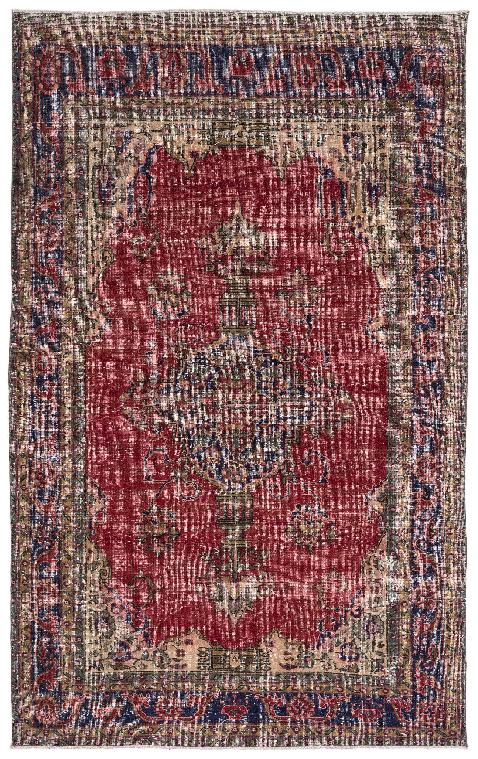 Naturel Over Dyed Vintage Rug 5'8'' x 9'7'' ft 173 x 292 cm