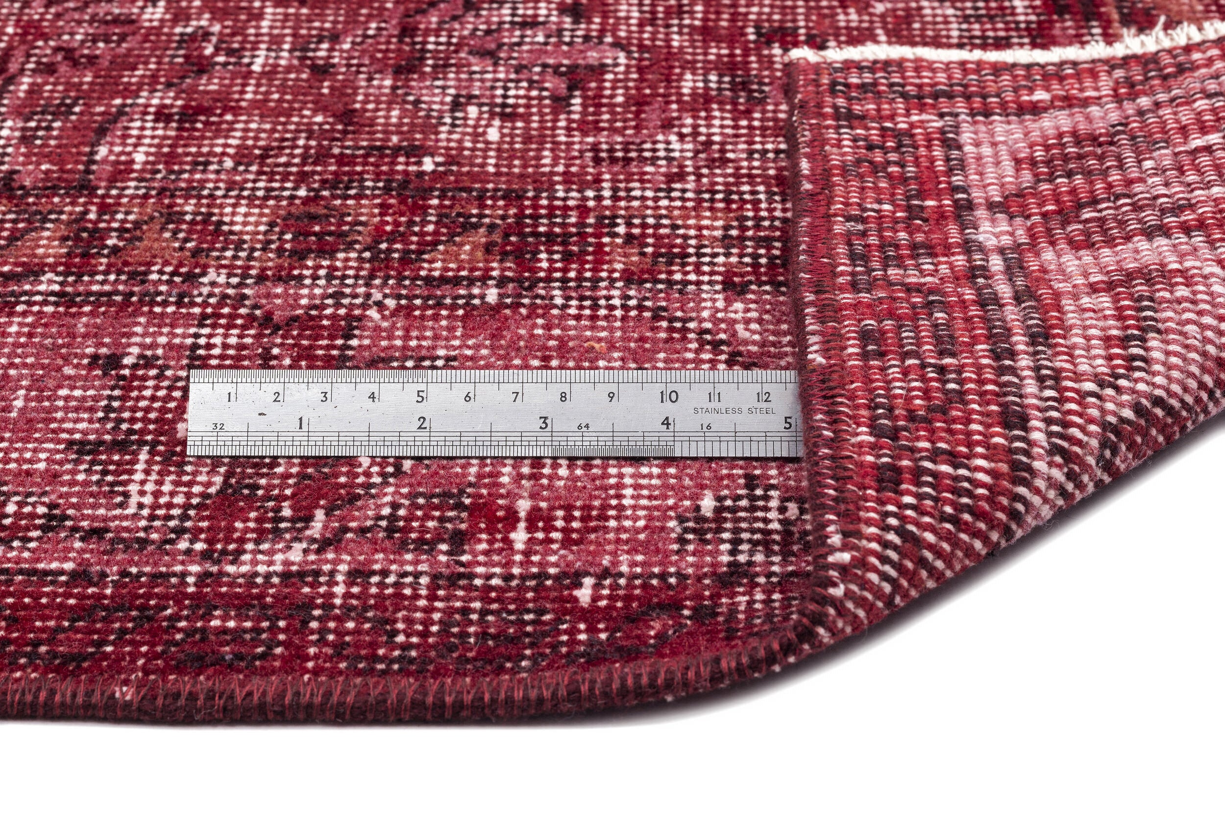 Red Over Dyed Vintage Rug 5'3'' x 9'5'' ft 159 x 287 cm
