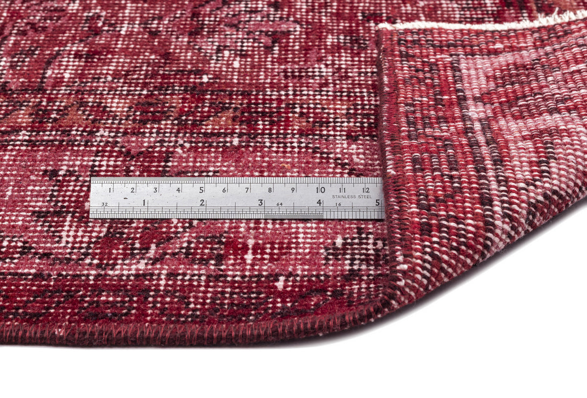 Red Over Dyed Vintage Rug 5&#39;3&#39;&#39; x 9&#39;5&#39;&#39; ft 159 x 287 cm