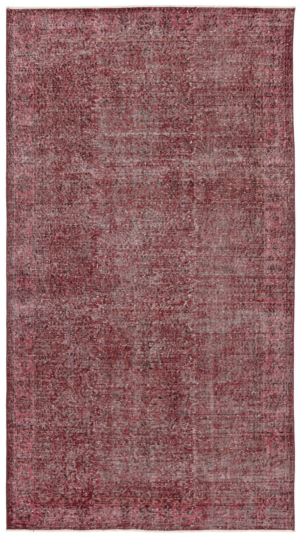 Red Over Dyed Vintage Rug 5'3'' x 9'5'' ft 159 x 287 cm