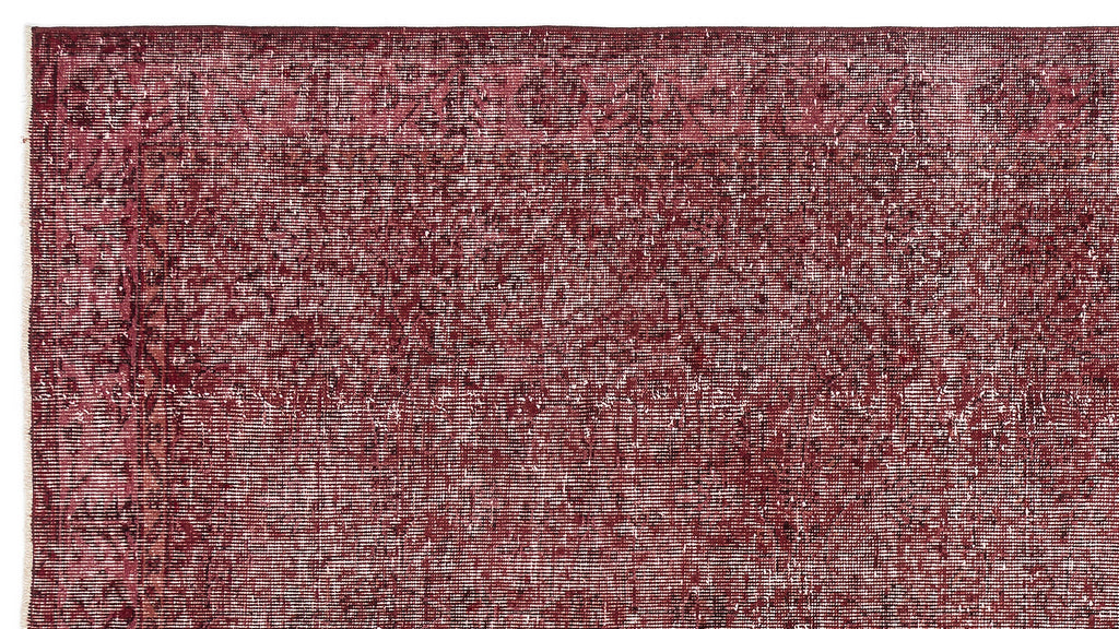 Red Over Dyed Vintage Rug 5'3'' x 9'5'' ft 159 x 287 cm